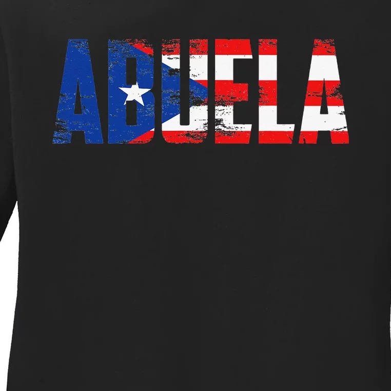 Abuela Puerto Rico Flag Pride Mothers Day Puerto Rican Ladies Long Sleeve Shirt