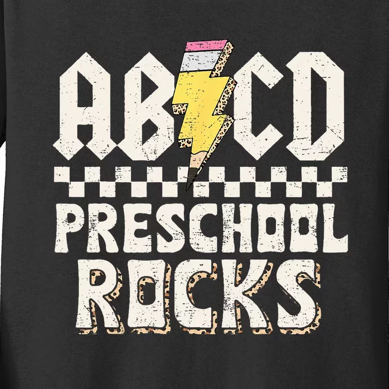 ABCD Preschool Rocks Back To School PreK Teacher Kids Long Sleeve Shirt