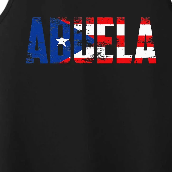 Abuela Puerto Rico Flag Pride Mothers Day Puerto Rican Women Performance Tank