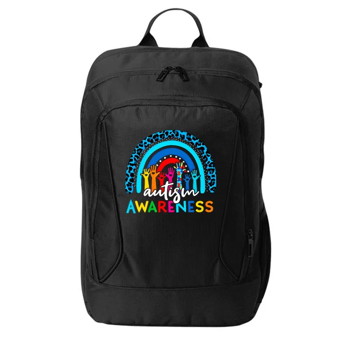 Autistic Puzzle Rainbow Ribbons Acceptance Autism Awareness Funny Gift City Backpack