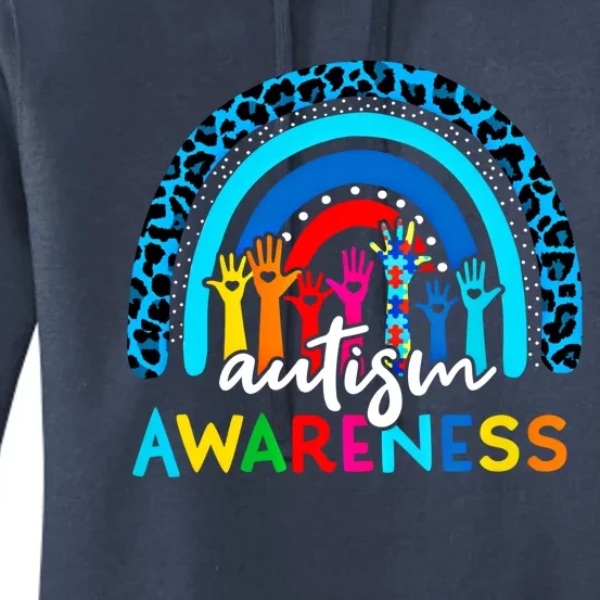 Autistic Puzzle Rainbow Ribbons Acceptance Autism Awareness Funny Gift Women's Pullover Hoodie