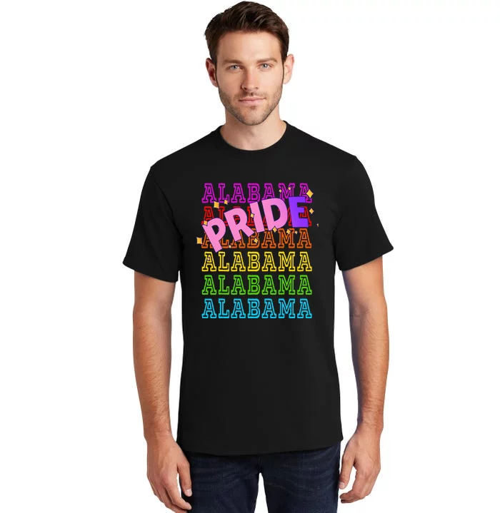 Alabama Pride Rainbow Lgbtq Pride Support Tall T-Shirt