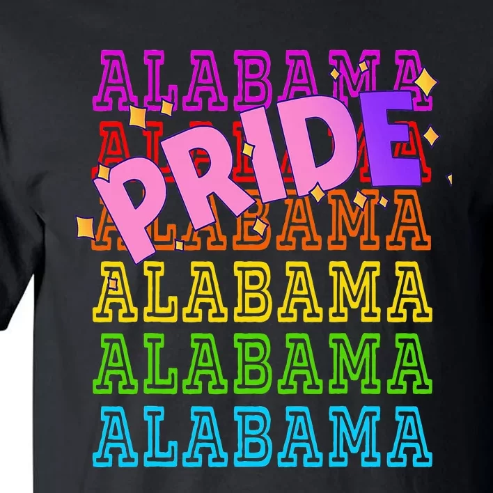 Alabama Pride Rainbow Lgbtq Pride Support Tall T-Shirt