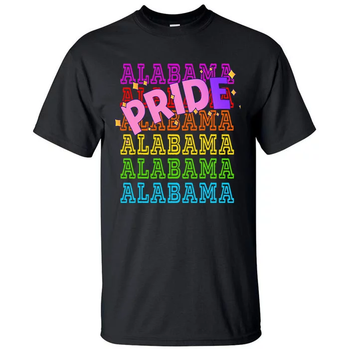 Alabama Pride Rainbow Lgbtq Pride Support Tall T-Shirt