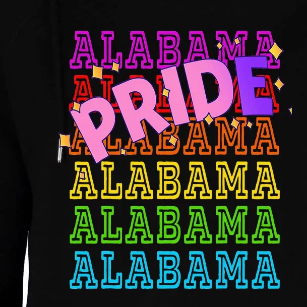 Alabama Pride Rainbow Lgbtq Pride Support Womens Funnel Neck Pullover Hood