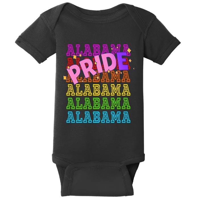 Alabama Pride Rainbow Lgbtq Pride Support Baby Bodysuit