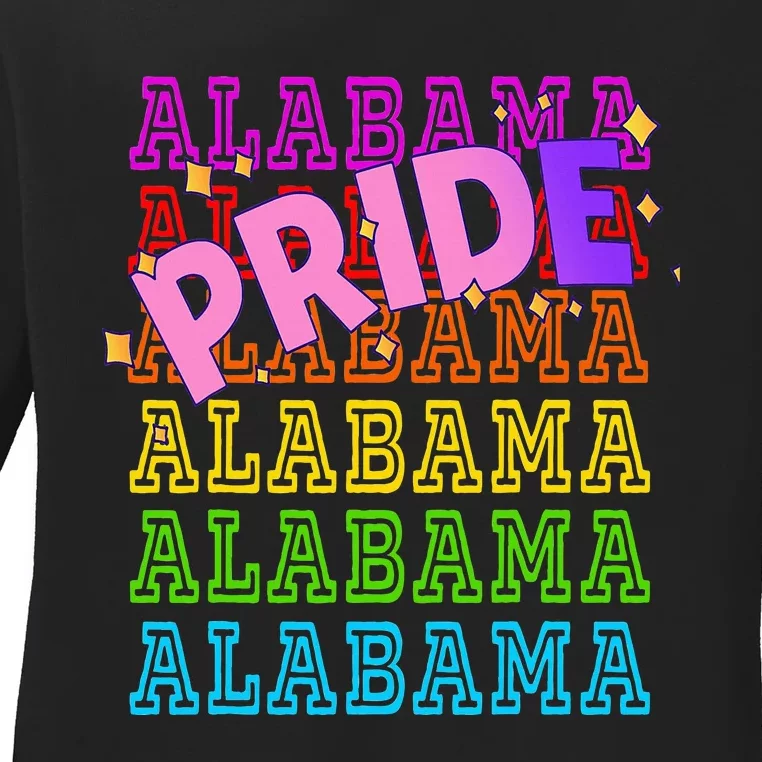 Alabama Pride Rainbow Lgbtq Pride Support Ladies Long Sleeve Shirt