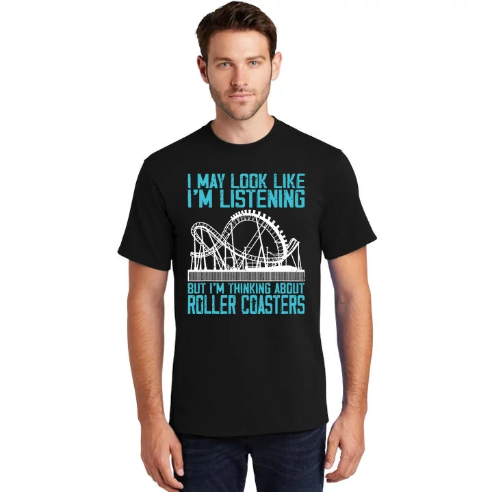 Amusement Park Riding Lover Funny Roller Coasters Rider Tall T-Shirt