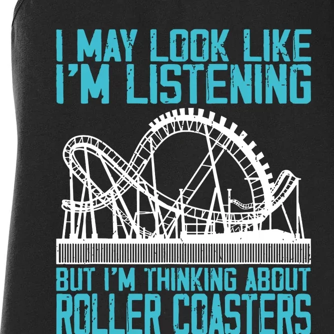 Amusement Park Riding Lover Funny Roller Coasters Rider Women's Racerback Tank