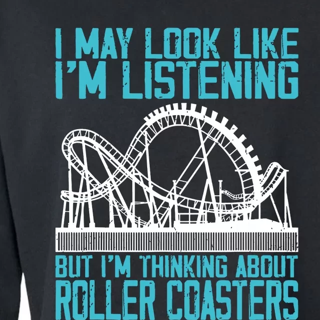 Amusement Park Riding Lover Funny Roller Coasters Rider Cropped Pullover Crew