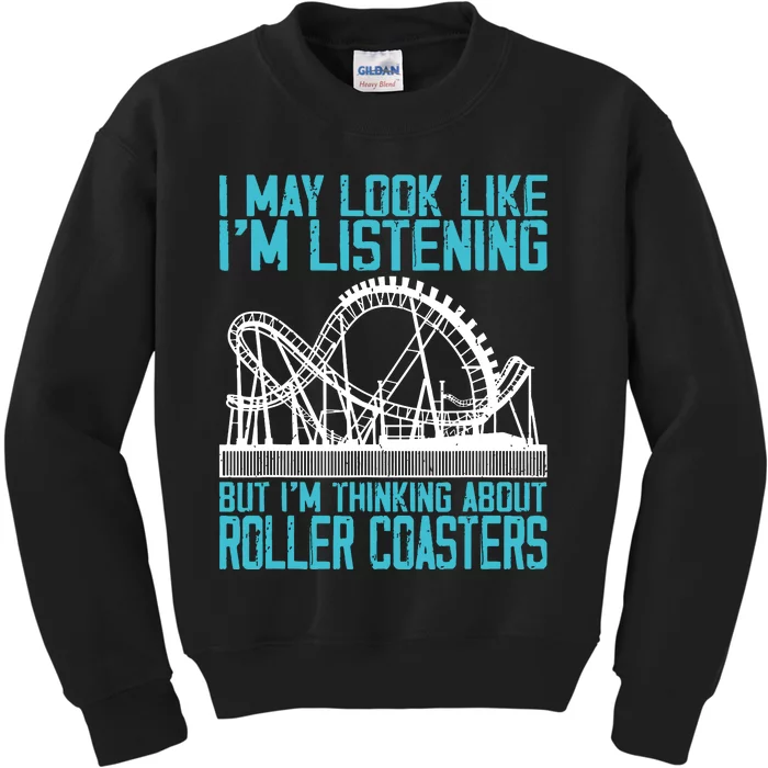 Amusement Park Riding Lover Funny Roller Coasters Rider Kids Sweatshirt