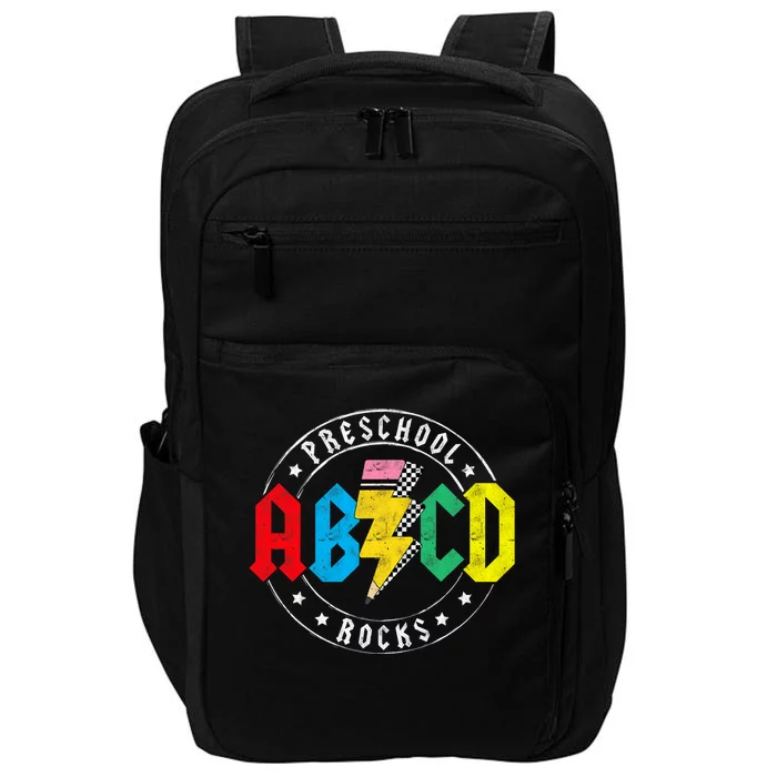 Abcd Preschool Rocks 1st Day Prek Teacher Back To School Impact Tech Backpack