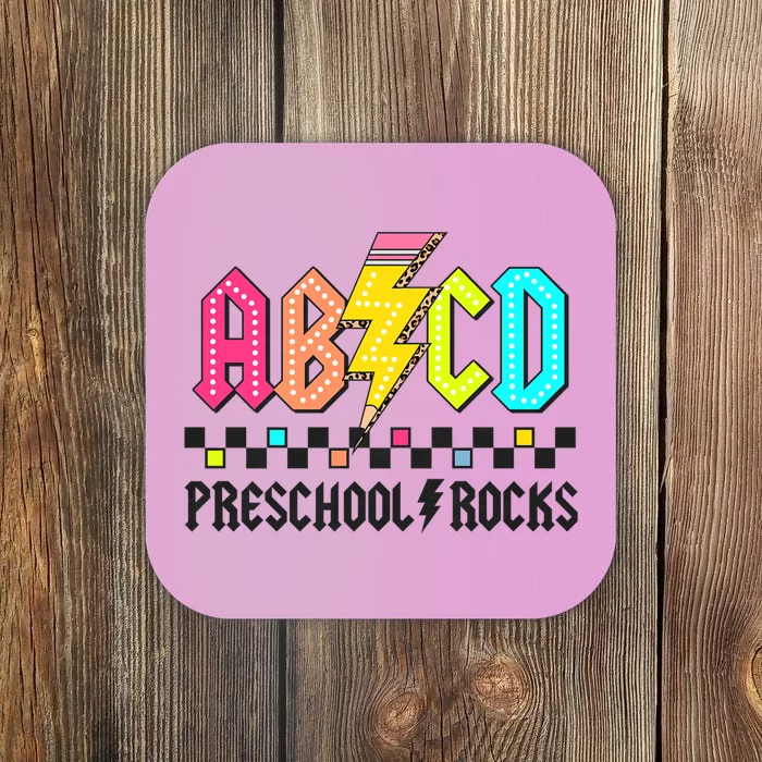 Abcd Preschool Rocks Pencil Lightning Teachers Rock Coaster