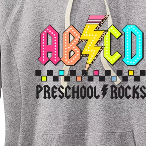 Abcd Preschool Rocks Pencil Lightning Teachers Rock Women's Fleece Hoodie