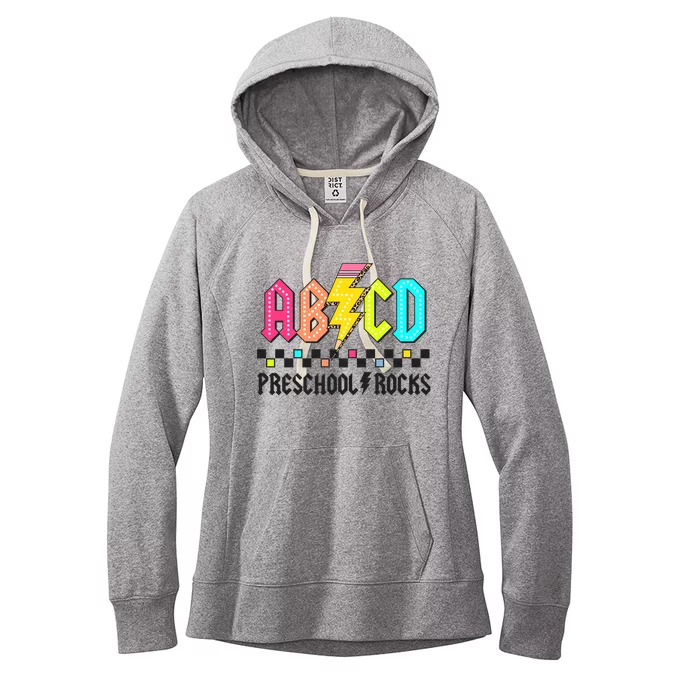 Abcd Preschool Rocks Pencil Lightning Teachers Rock Women's Fleece Hoodie