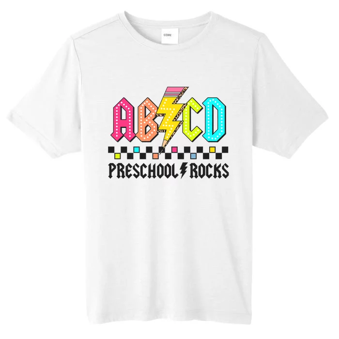 Abcd Preschool Rocks Pencil Lightning Teachers Rock ChromaSoft Performance T-Shirt