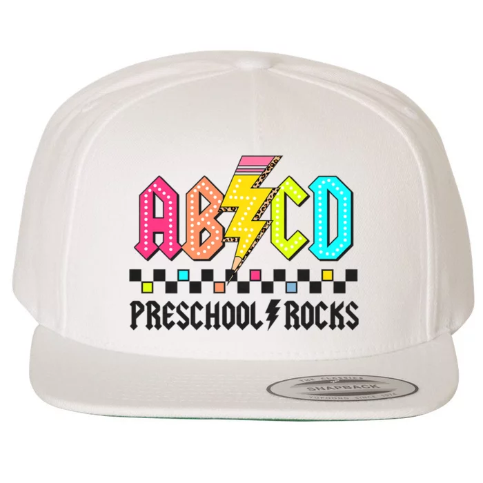 Abcd Preschool Rocks Pencil Lightning Teachers Rock Wool Snapback Cap