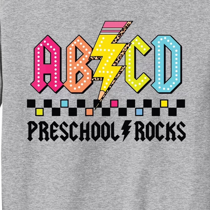 Abcd Preschool Rocks Pencil Lightning Teachers Rock Boy Tall Sweatshirt