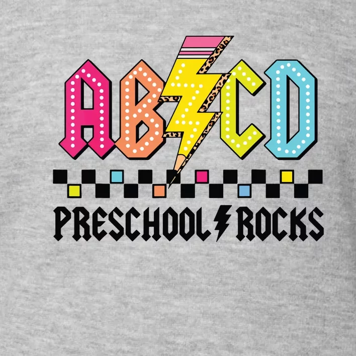 Abcd Preschool Rocks Pencil Lightning Teachers Rock Boy Toddler Sweatshirt