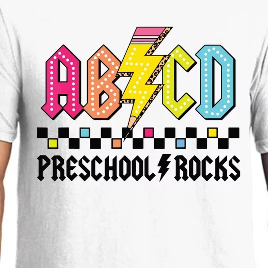 Abcd Preschool Rocks Pencil Lightning Teachers Rock Boy Pajama Set