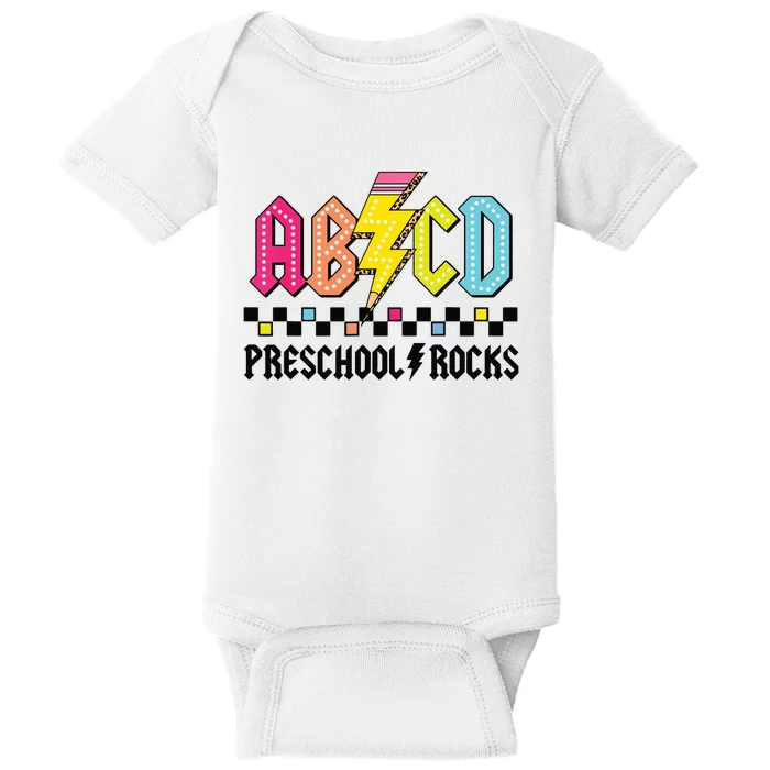 Abcd Preschool Rocks Pencil Lightning Teachers Rock Boy Baby Bodysuit