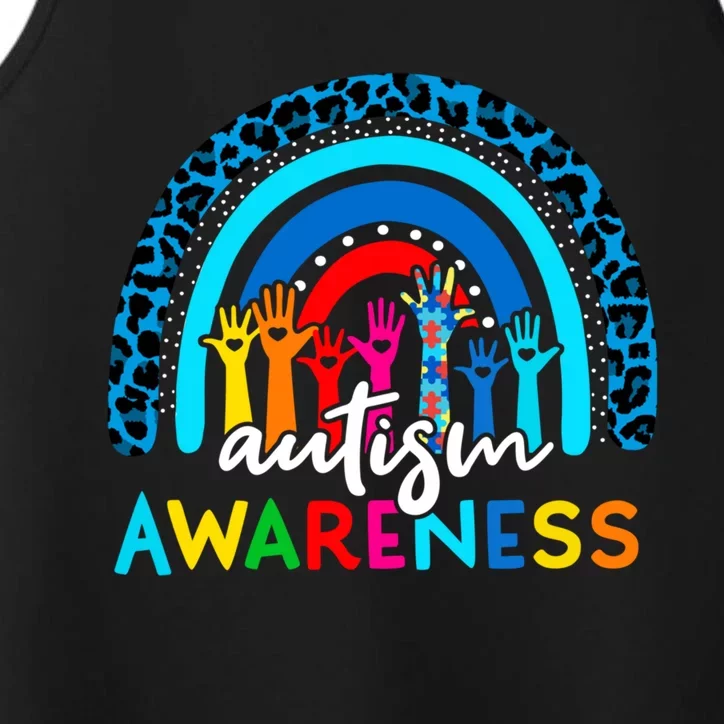 Autistic Puzzle Rainbow Ribbons Acceptance Autism Awareness Gift Performance Tank