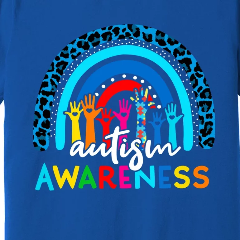 Autistic Puzzle Rainbow Ribbons Acceptance Autism Awareness Gift Premium T-Shirt