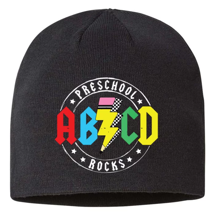 Abcd Preschool Rocks 1st Day Prek Teacher Back To School 8 1/2in Sustainable Knit Beanie