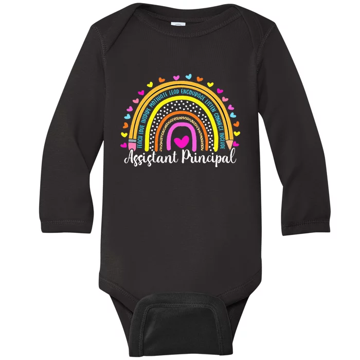 Assistant Principal Rainbow Ill Be There For You School Baby Long Sleeve Bodysuit