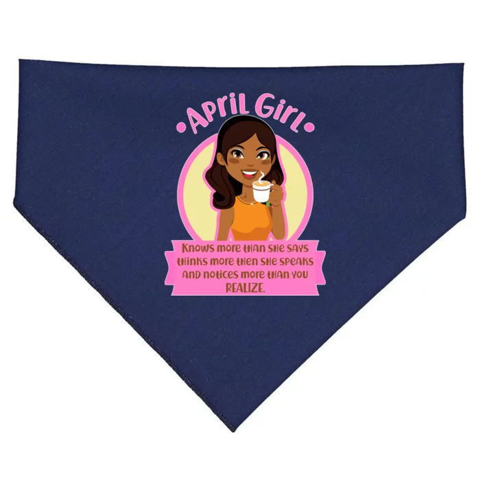 April Birthday Girl Knows More Than You Realize USA-Made Doggie Bandana