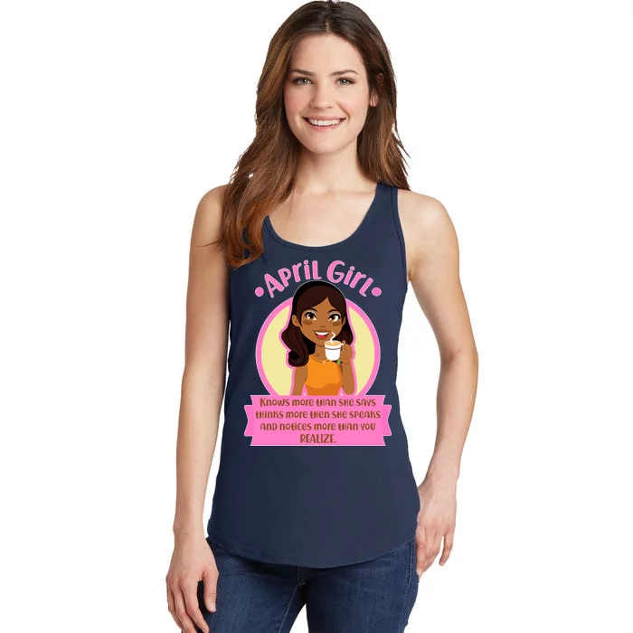 April Birthday Girl Knows More Than You Realize Ladies Essential Tank