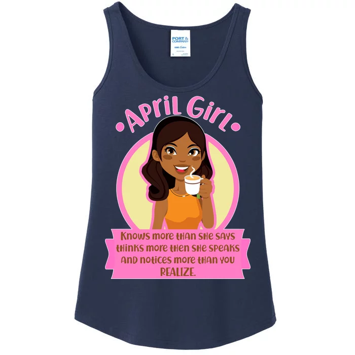 April Birthday Girl Knows More Than You Realize Ladies Essential Tank