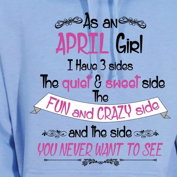 April Girl Sweet But Crazy Funny Birthday Unisex Surf Hoodie