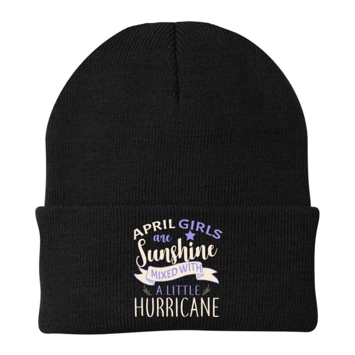 April Girls Are Sunshine Mixed With Hurricane Knit Cap Winter Beanie