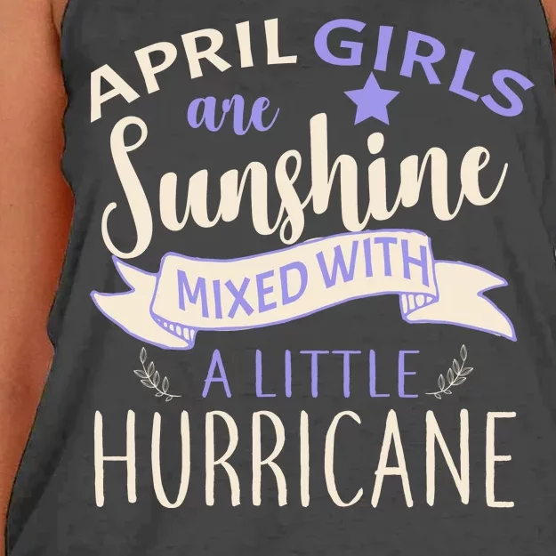 April Girls Are Sunshine Mixed With Hurricane Women's Knotted Racerback Tank