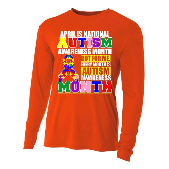 April is Autism Awareness Month For Me Every Month is AUTISM Awareness Cooling Performance Long Sleeve Crew