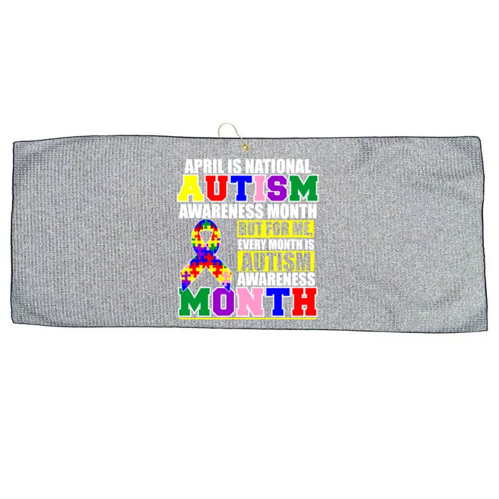 April is Autism Awareness Month For Me Every Month is AUTISM Awareness Large Microfiber Waffle Golf Towel