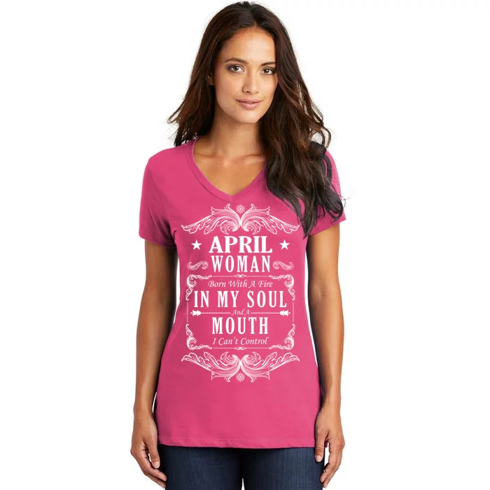 April Woman Funny Birthday Women's V-Neck T-Shirt