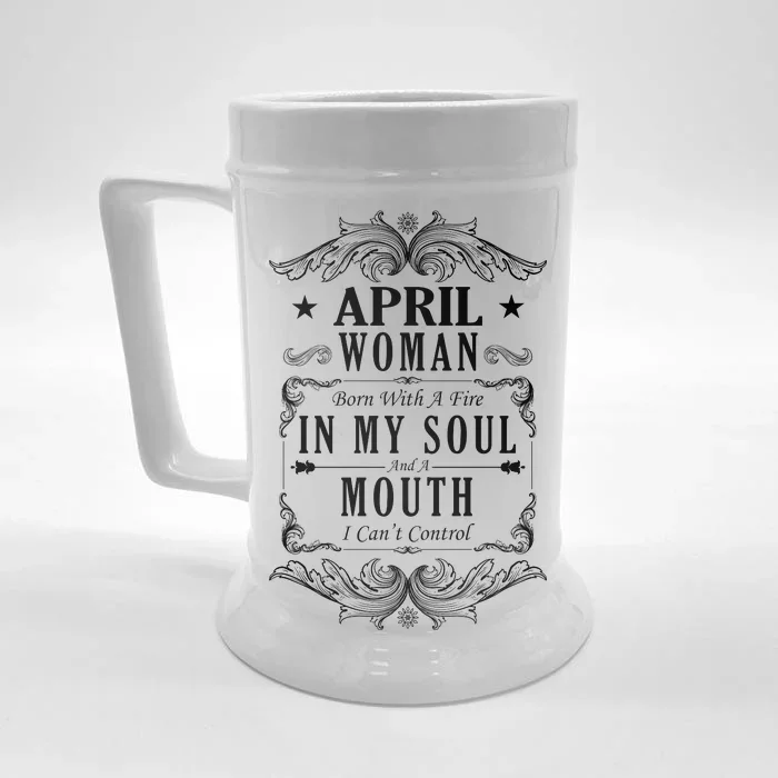 April Woman Funny Birthday Front & Back Beer Stein