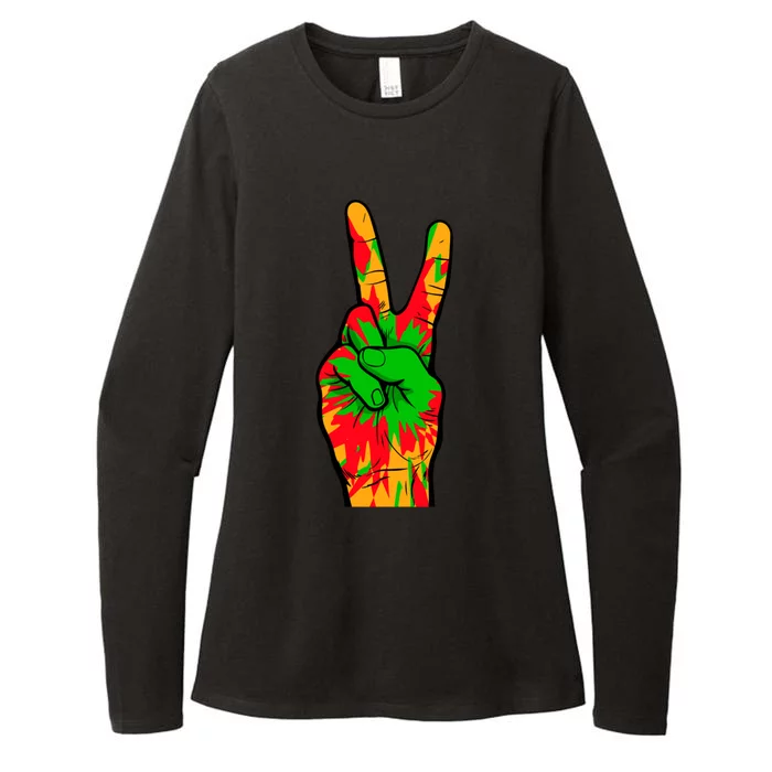 African Peace Sign Black History Month Juneteenth Melanin Funny Gift Womens CVC Long Sleeve Shirt