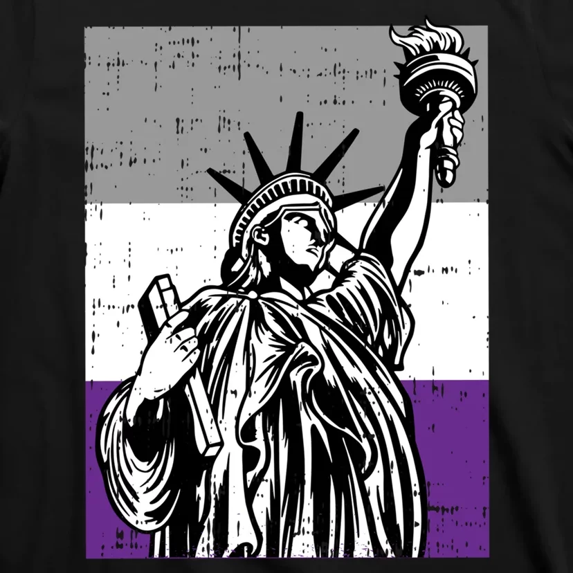 Asexual Pride Statue Of Liberty Lgbtq Ally Flag T-Shirt