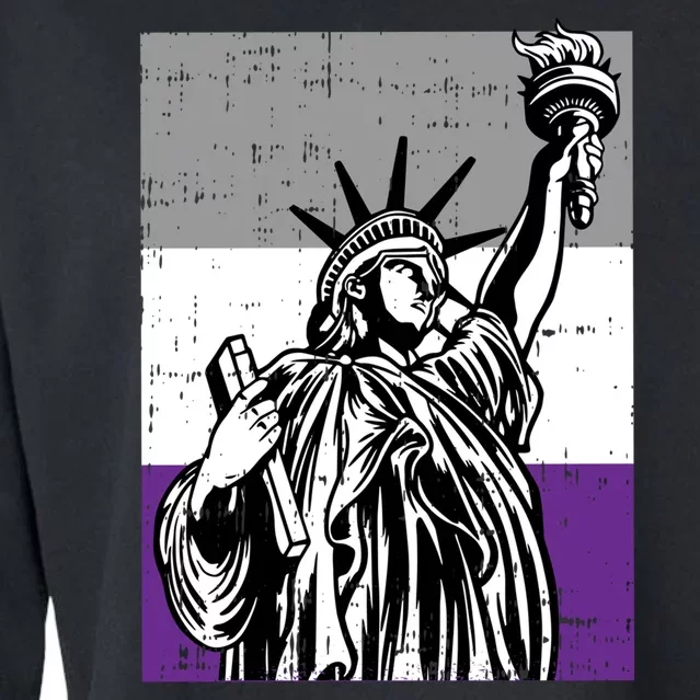 Asexual Pride Statue Of Liberty Lgbtq Ally Flag Cropped Pullover Crew