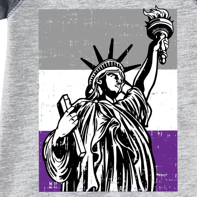 Asexual Pride Statue Of Liberty Lgbtq Ally Flag Infant Baby Jersey Bodysuit