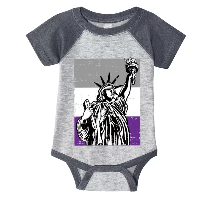 Asexual Pride Statue Of Liberty Lgbtq Ally Flag Infant Baby Jersey Bodysuit