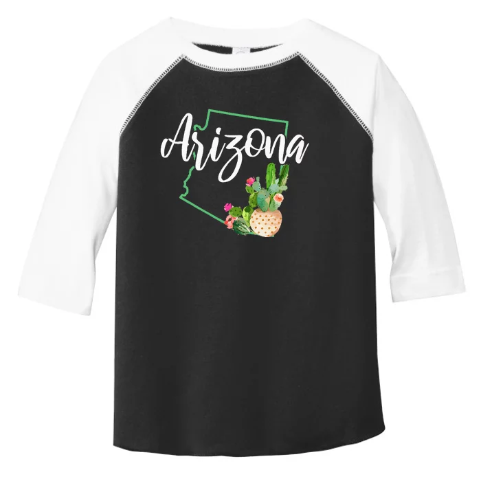 Arizona Pride State Map Cactus Vintage Arizona Toddler Fine Jersey T-Shirt