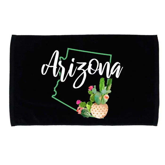 Arizona Pride State Map Cactus Vintage Arizona Microfiber Hand Towel