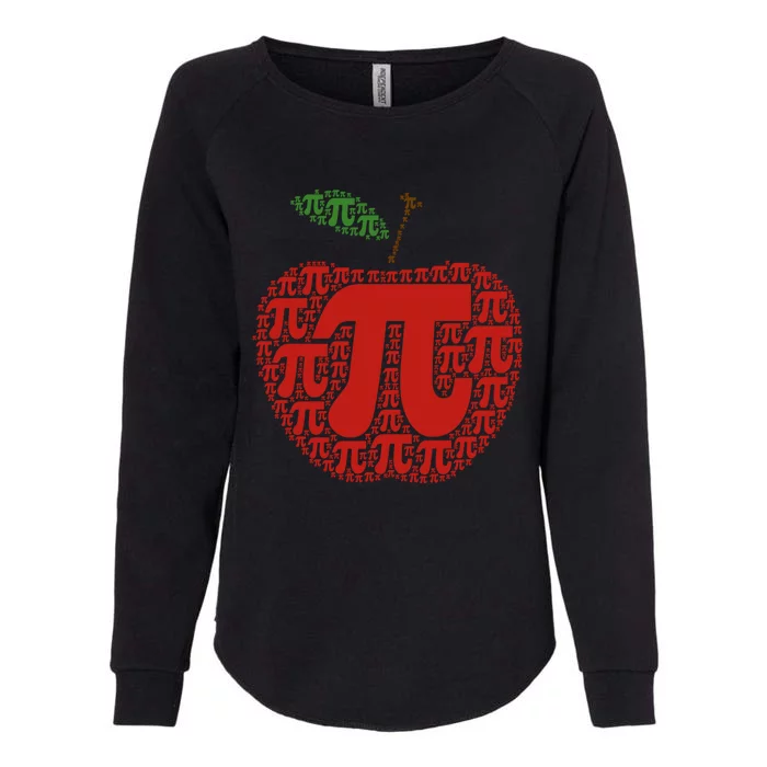 Apple Pi Symbol Pi Day 3/14 Teacher Math Nerd Geek Word Art Meaningful Gift Womens California Wash Sweatshirt