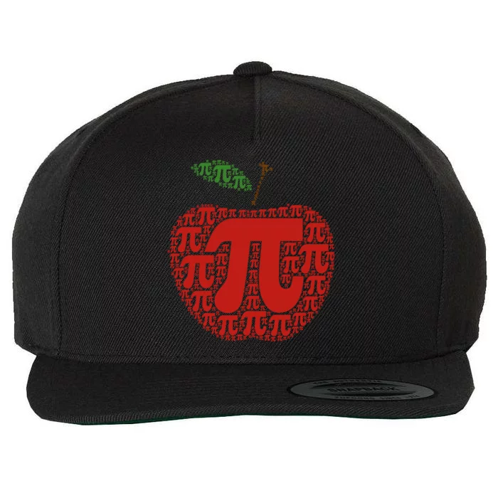 Apple Pi Symbol Pi Day 3/14 Teacher Math Nerd Geek Word Art Meaningful Gift Wool Snapback Cap