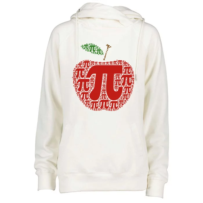 Apple Pi Symbol Pi Day 3/14 Teacher Math Nerd Geek Word Art Meaningful Gift Womens Funnel Neck Pullover Hood