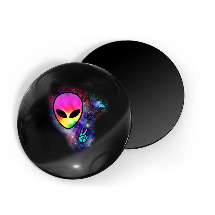 Alien Peace Space Ship Magnet